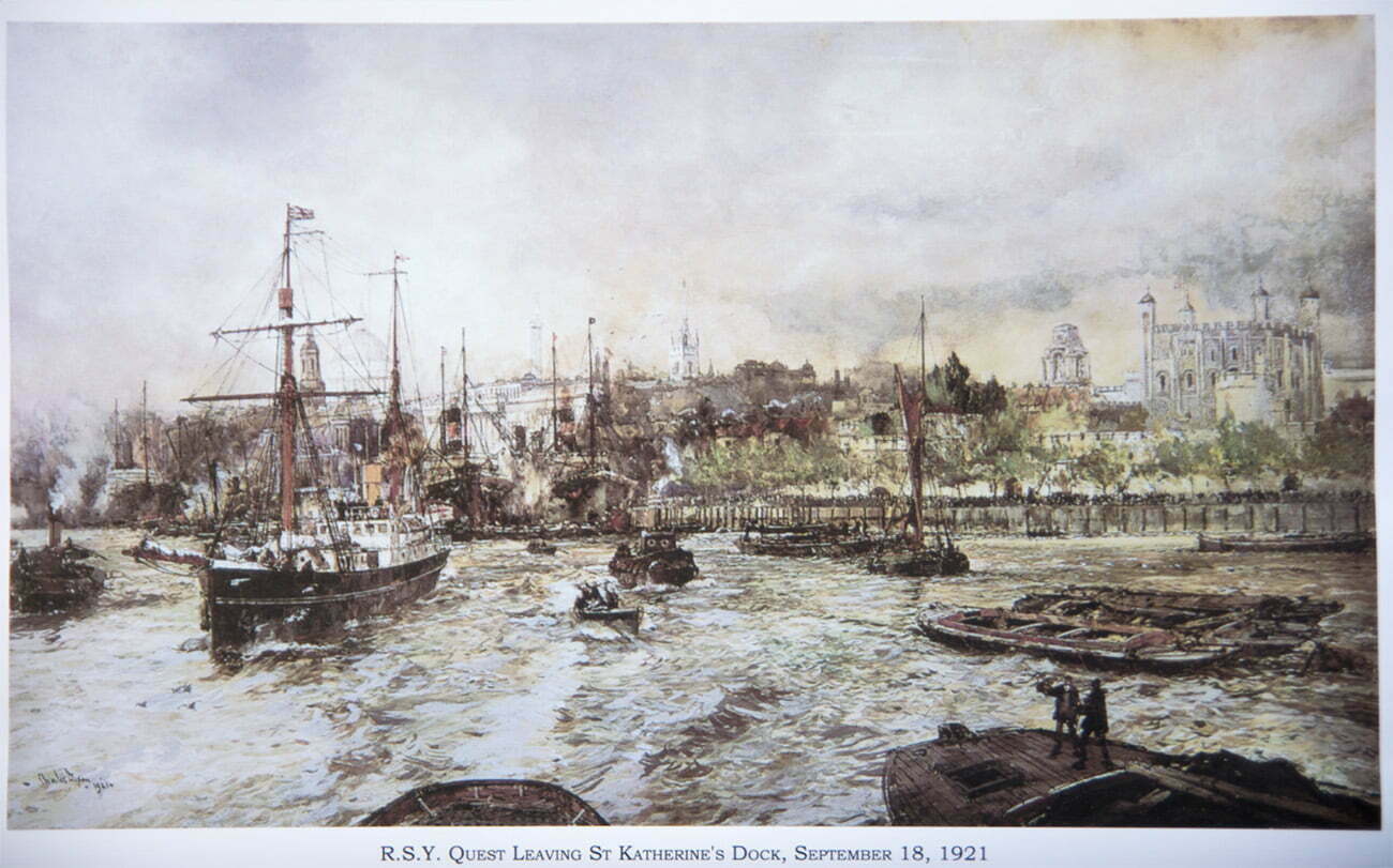 Pintura do navio Quest em Londres