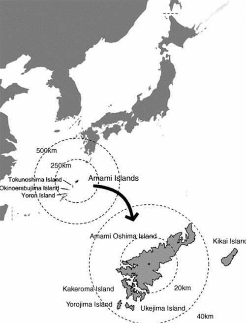 Mapa de Amami Oshima