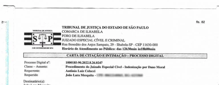 Processo do prefeito de Ilhabela contra João Lara Mesquita