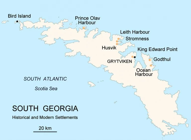 mapa da Geórgia do Sul