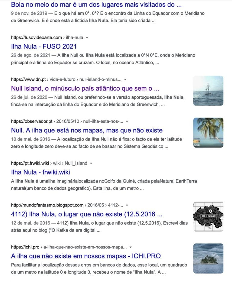 Buscador google Ilha Nula