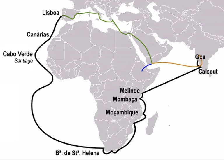 Mapa da Viagem de Vasco da Gama