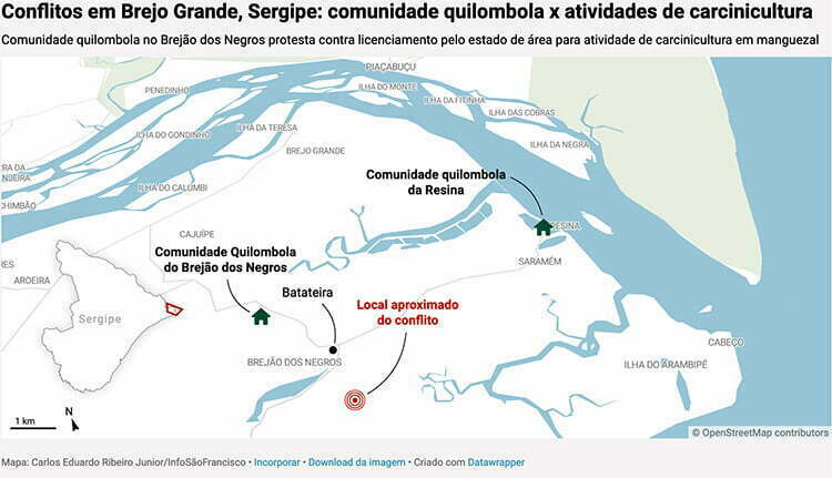 mapa de conflictos sociais no Baixo São Francisco