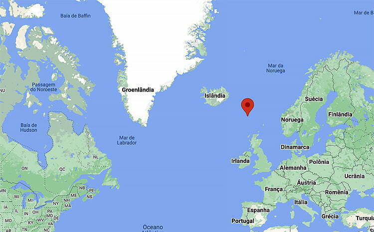 mapa das Ilhas Faroe