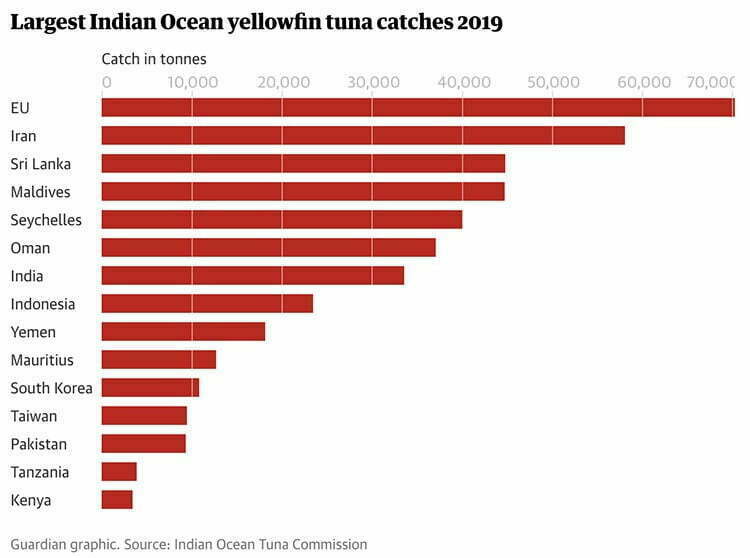 Estatística da pesca de atum no Índico 