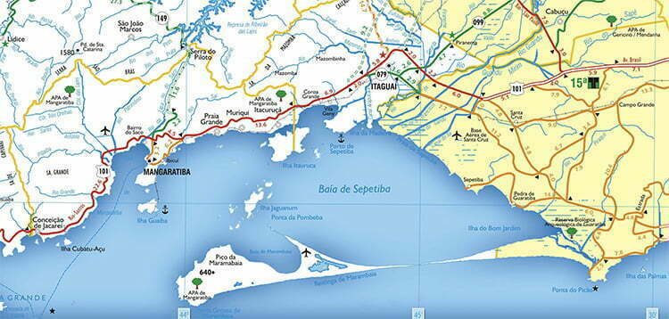 mapa da baía de Sepetiba