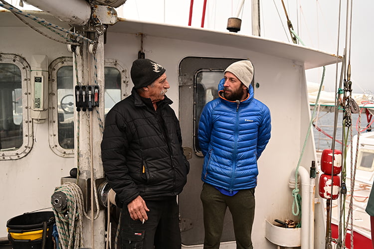 Jérôme Poncet e Igor Bely, durante encontro na Antártica.