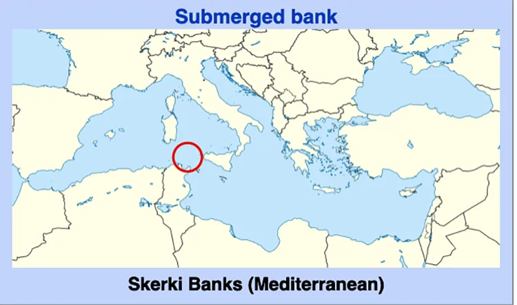 Bancos Skerki, onde foram achados três naufrágios romanos 