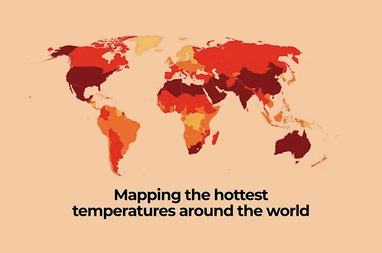 Mapa mundi do calor no mundo