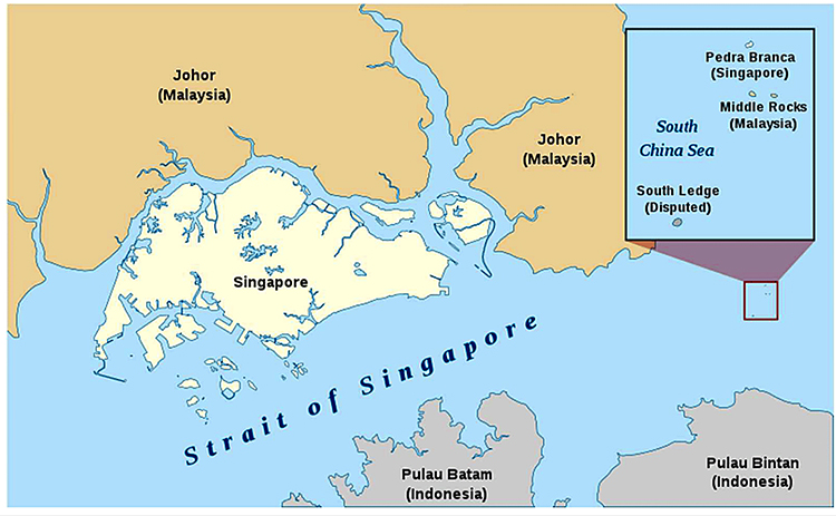 mapa de Singapura.