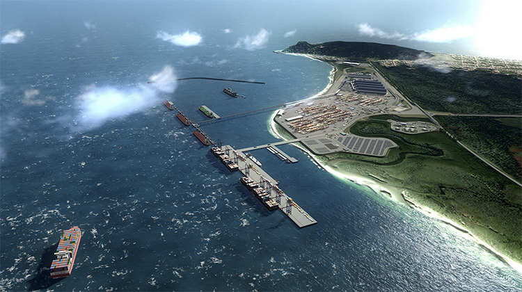 Ilustração do novo porto .