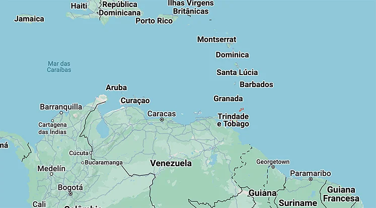 Mapa de Trinidad e Tobago