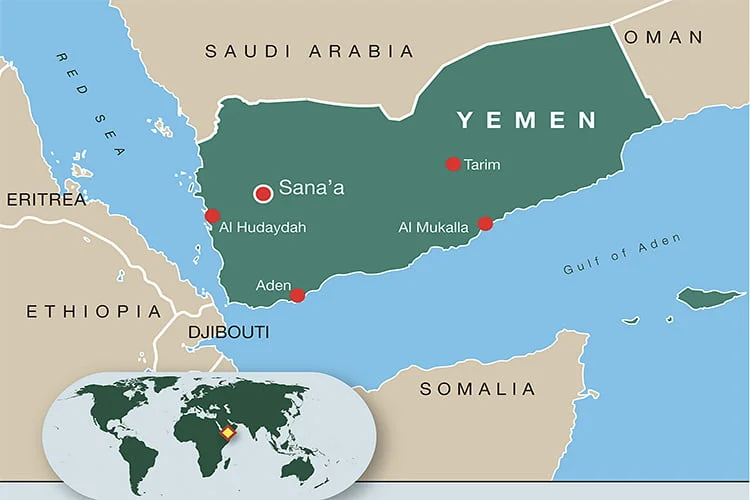 Mapa do Iêmen.
