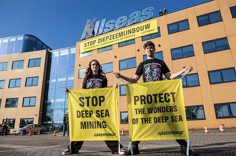 ativistas contra mineração submarina 