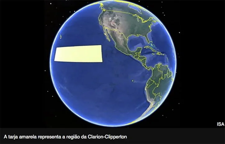 mapa da zona Clarion-Clipperton.