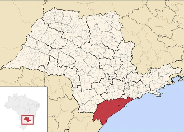 mapa do Vale do Ribeira