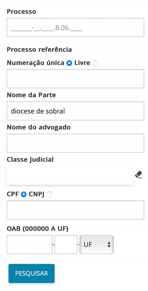 diocese de Sobral e processos judiciais