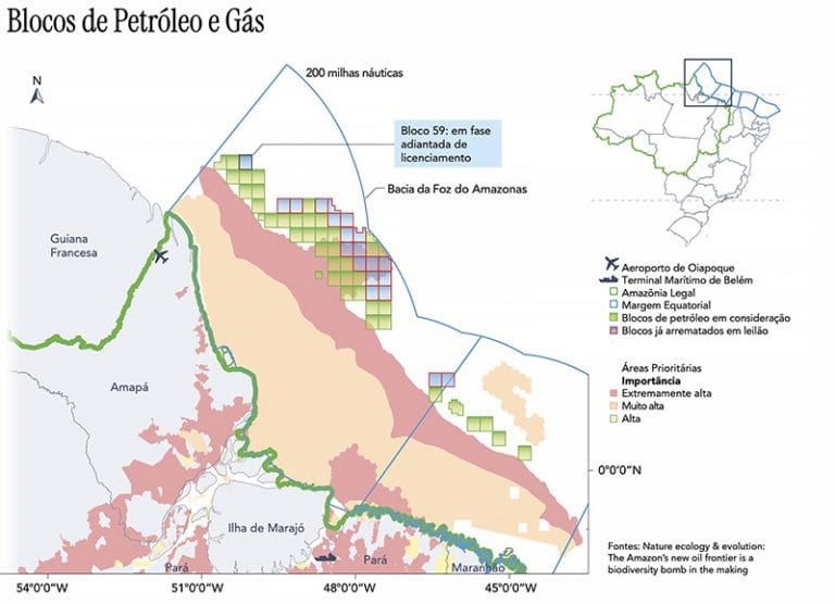 blocos de petróleo e gás na margem equatorial