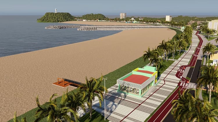 engorda de praias na Orla de Guaratuba