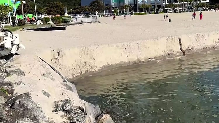 erosão na Praia central em 2023