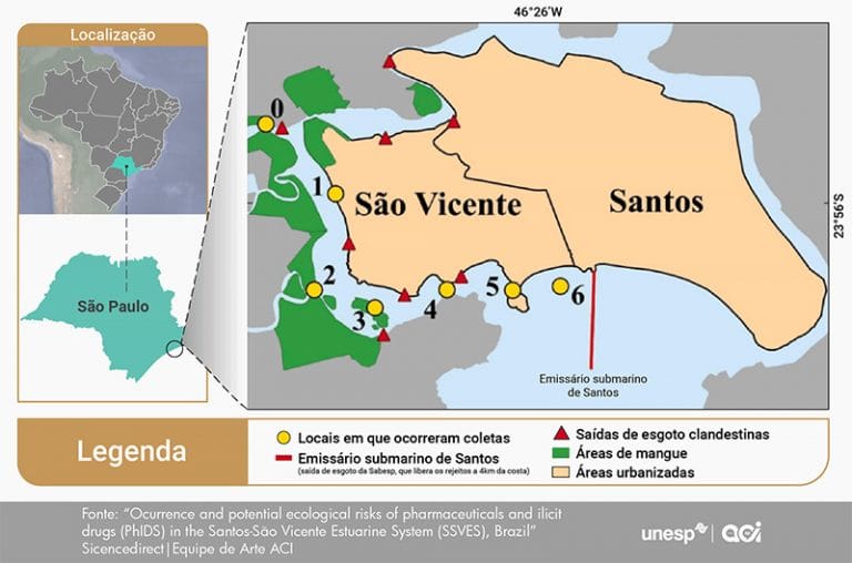 mapa do estuário de são vicente 