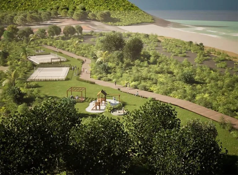 Parque em área de vegetação de restinga 