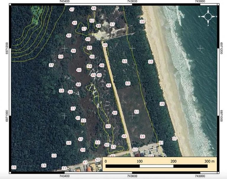 Área de restinga em disputa na praia grande-sc