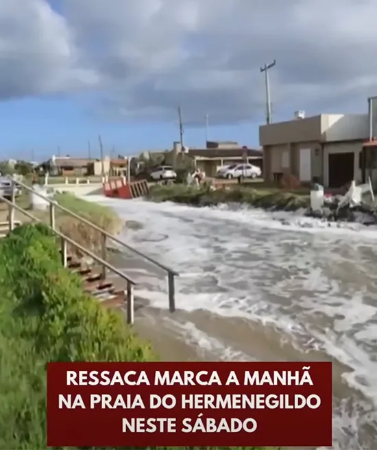 Hermenegildo debaixo d'água depois da ressaca de 2026 