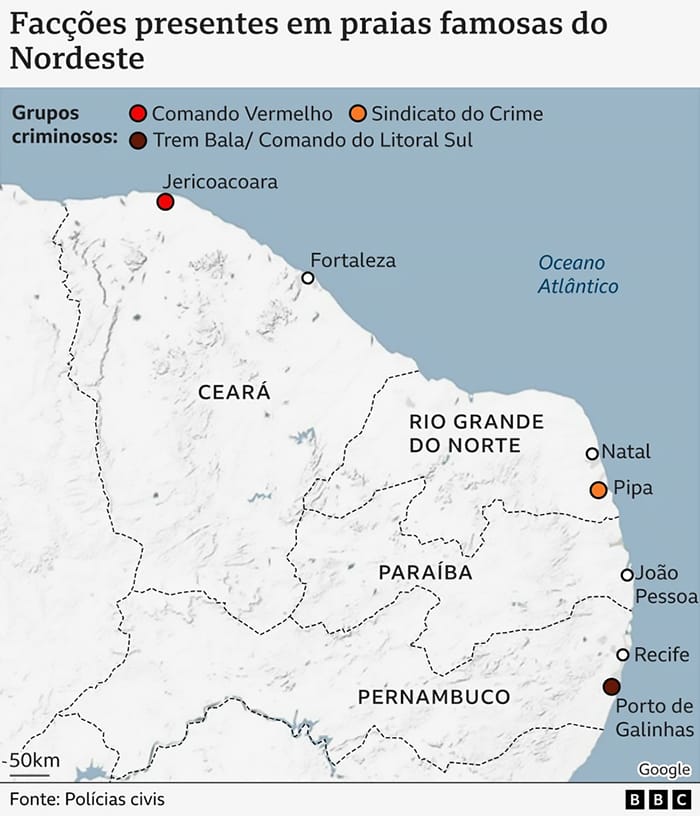 Infográfico o crime nas praias do Nordeste
