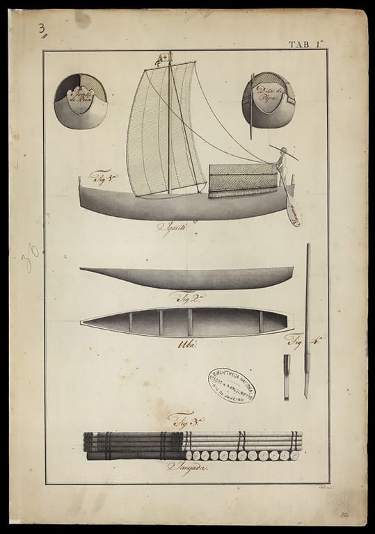 desenhos de canoas de pau indígenas