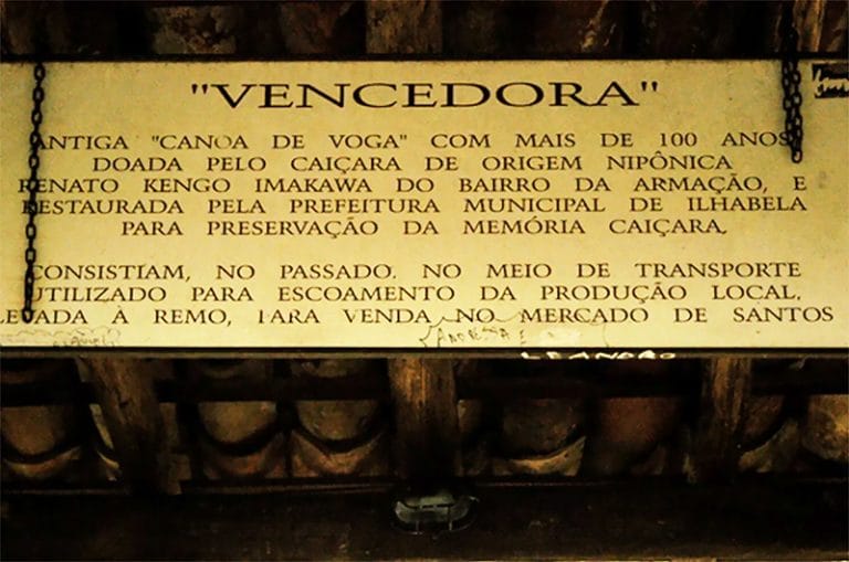 placa da canoa Vencedora