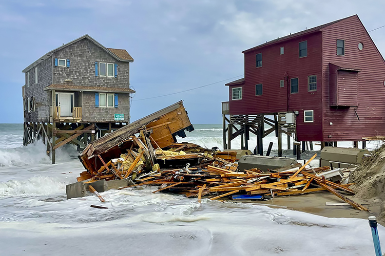 Erosão em praias norte-americanas.