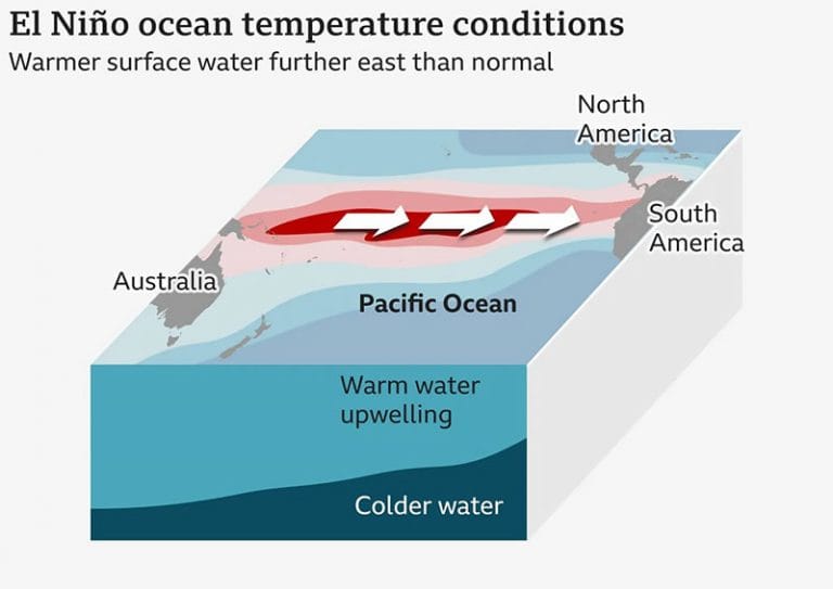 formação do el niño em 2026 no Pacífico 