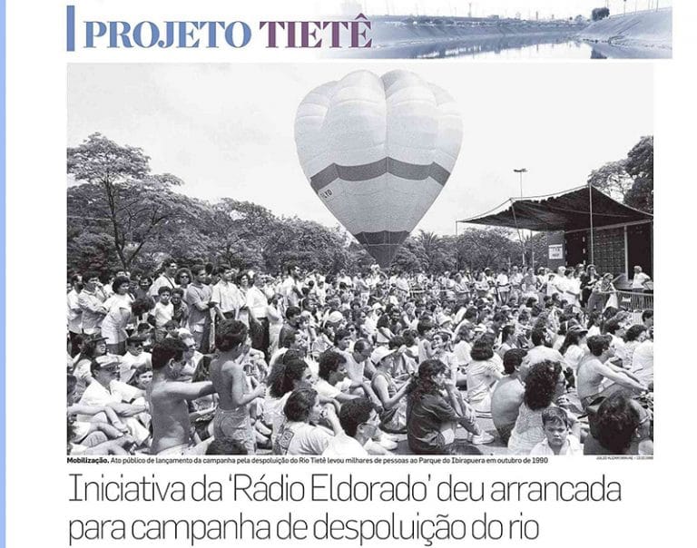 Campanha da eldorado pelo Tietê no Parque Ibirapuera 