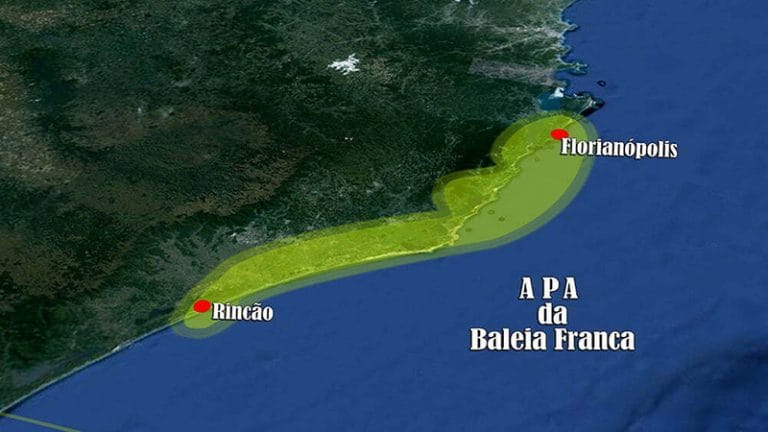 Mapa da APA da Baleia Franca 