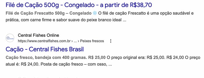 Anúncios vendendo carne de cação na internet