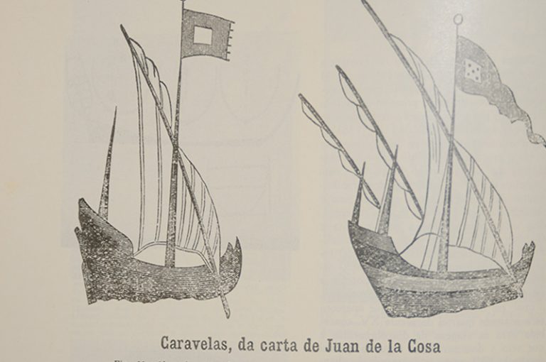 Caravelas, da carta de Juan de la Cosa.