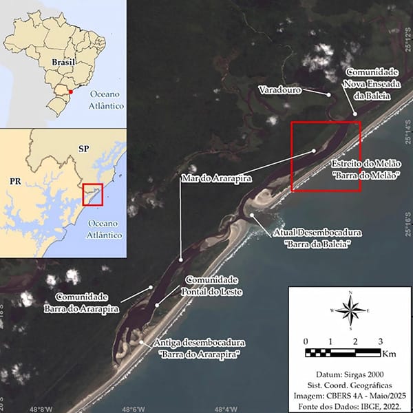 Mapa da região do Estreito do Melão